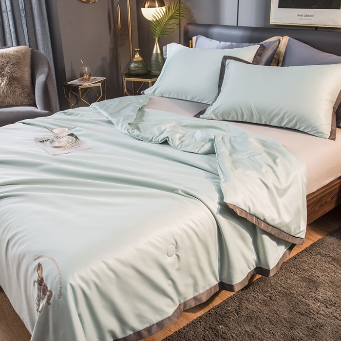 91家纺网 家纺一手货源 找家纺 慕尚 2025新款天丝抗菌被夏被 苏珊-浅绿