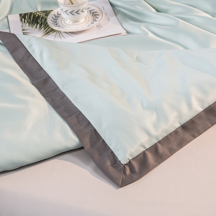 91家纺网 家纺一手货源 找家纺 慕尚 2025新款天丝抗菌被夏被 苏珊-浅绿