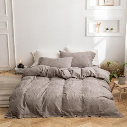 简家居 2021新款剪花四件套 剪花-灰