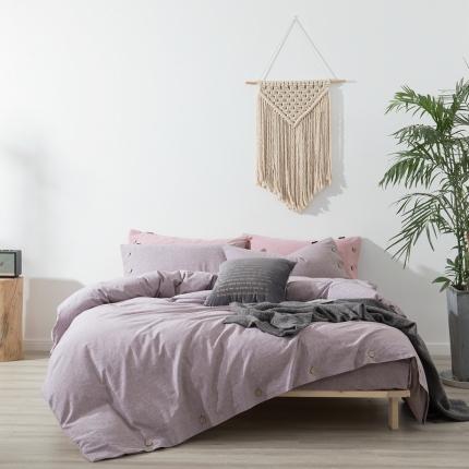 91家纺网 家纺一手货源 找家纺 简家居 2021新款15%亚麻85%棉四件套 咖啡