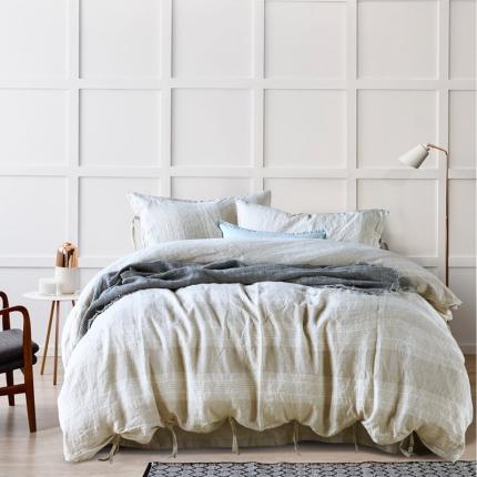 91家纺网 家纺一手货源 找家纺 简家居 2021新款纯亚麻四件套 水意