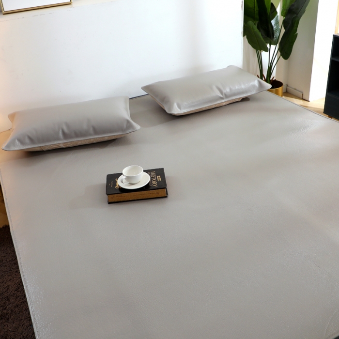 91家纺网 家纺一手货源 找家纺 四川牛皮席牛皮席厂家直供 新款新款纯色彩色牛皮席灰色