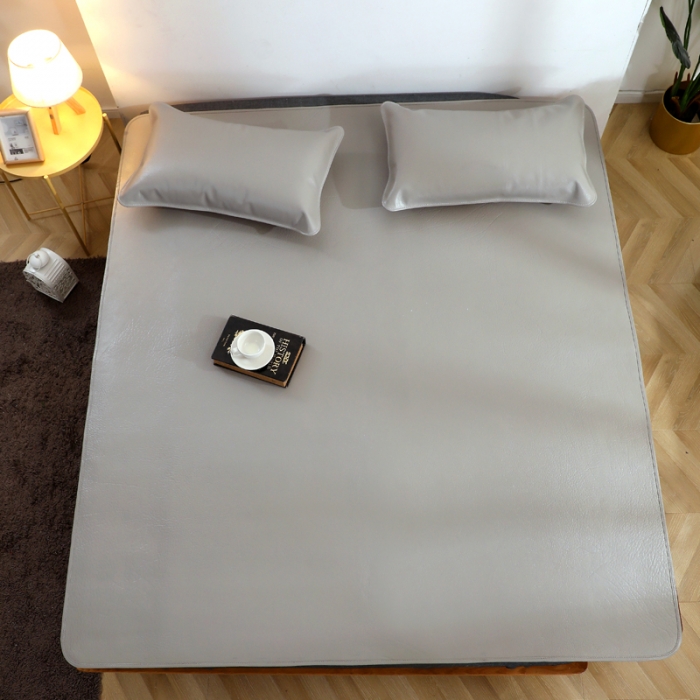 91家纺网 家纺一手货源 找家纺 四川牛皮席牛皮席厂家直供 新款新款纯色彩色牛皮席灰色