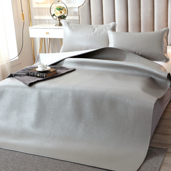 91家纺网 家纺一手货源 找家纺 四川牛皮席牛皮席厂家直供 新款新款纯色彩色牛皮席灰色