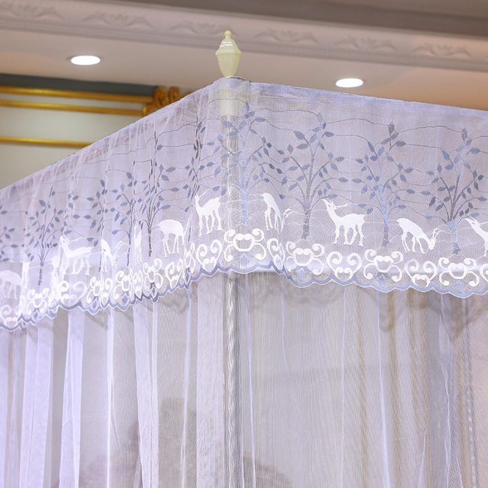 91家纺网 家纺一手货源 找家纺 （总）迷仙巢家纺2022新款蕾丝宫廷落地蚊帐-C20小鹿情缘