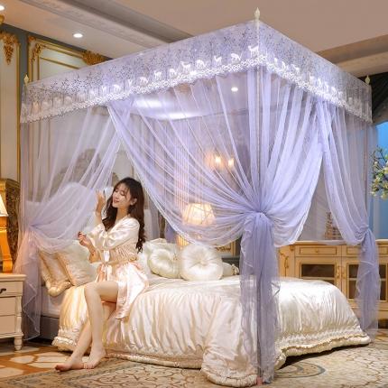（总）迷仙巢家纺2022新款蕾丝宫廷落地蚊帐-C20小鹿情缘