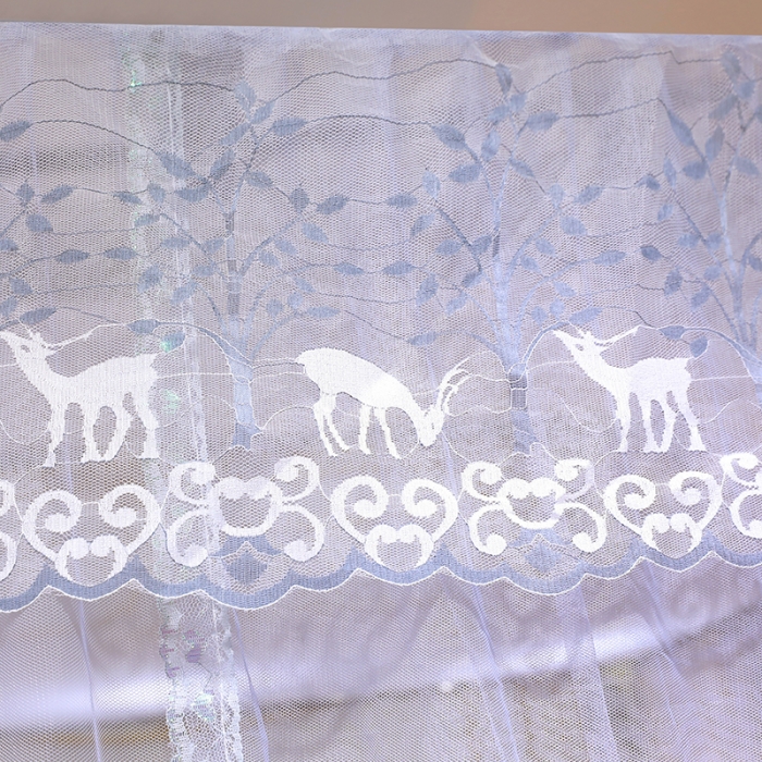 91家纺网 家纺一手货源 找家纺 迷仙巢2022新款蕾丝宫廷落地蚊帐-C20小鹿情缘灰色