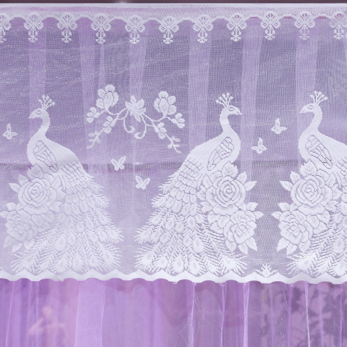 91家纺网 家纺一手货源 找家纺 迷仙巢家纺 新款宫廷三开门落地蚊帐-C70风华绝代孔雀紫