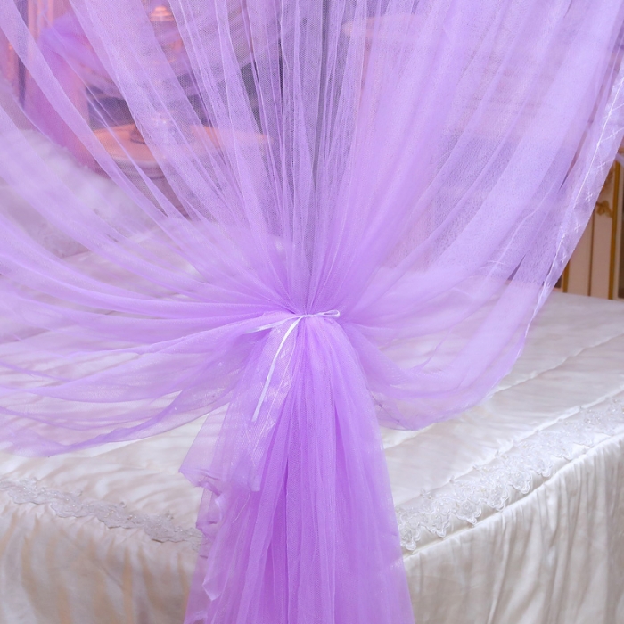 91家纺网 家纺一手货源 找家纺 迷仙巢家纺 新款宫廷三开门落地蚊帐-C70风华绝代孔雀紫