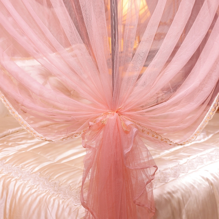 91家纺网 家纺一手货源 找家纺 迷仙巢2022新款蕾丝宫廷落地蚊帐-C20小鹿情缘玉色