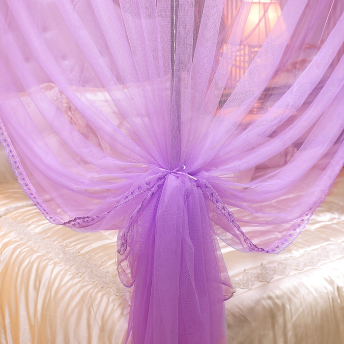 91家纺网 家纺一手货源 找家纺 迷仙巢2022新款蕾丝宫廷落地蚊帐-C20小鹿情缘紫色