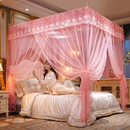 91家纺网 家纺一手货源 找家纺 迷仙巢2022新款蕾丝宫廷落地蚊帐-C20小鹿情缘玉色