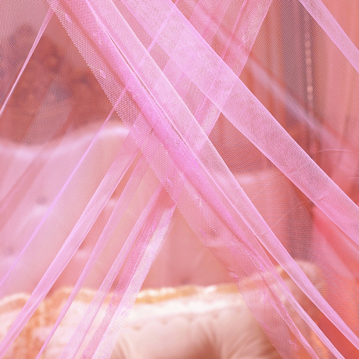 91家纺网 家纺一手货源 找家纺 迷仙巢家纺 2021新款蕾丝宫廷落地蚊帐-格调人生粉色