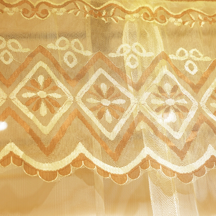 91家纺网 家纺一手货源 找家纺 迷仙巢家纺 2021新款蕾丝宫廷落地蚊帐-格调人生米黄