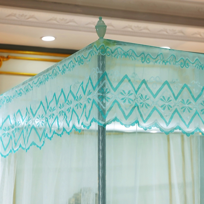 91家纺网 家纺一手货源 找家纺 迷仙巢家纺 2021新款蕾丝宫廷落地蚊帐-格调人生水绿