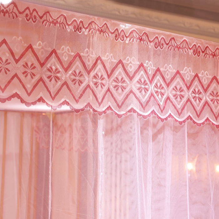 91家纺网 家纺一手货源 找家纺 迷仙巢家纺 2021新款蕾丝宫廷落地蚊帐-格调人生玉色