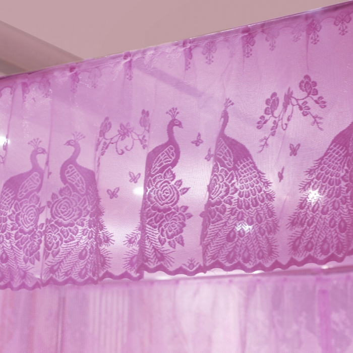 91家纺网 家纺一手货源 找家纺 迷仙巢家纺 2022新款坐床宫廷蚊帐-B10孔雀公主粉红