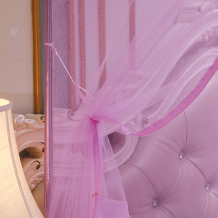 91家纺网 家纺一手货源 找家纺 迷仙巢家纺 2022新款坐床宫廷蚊帐-B10孔雀公主粉红
