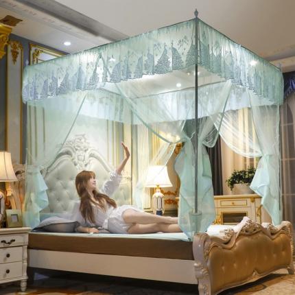 迷仙巢家纺 2022新款坐床宫廷蚊帐-B10孔雀公主兰色