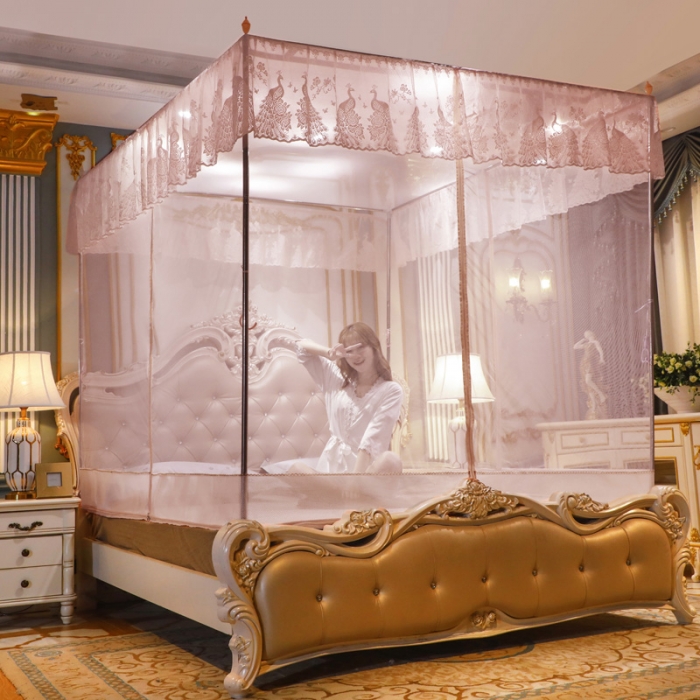 91家纺网 家纺一手货源 找家纺 迷仙巢家纺 2022新款坐床宫廷蚊帐-B10孔雀公主玉色