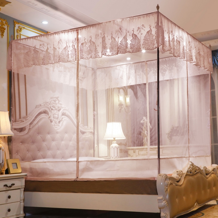 91家纺网 家纺一手货源 找家纺 迷仙巢家纺 2022新款坐床宫廷蚊帐-B10孔雀公主玉色