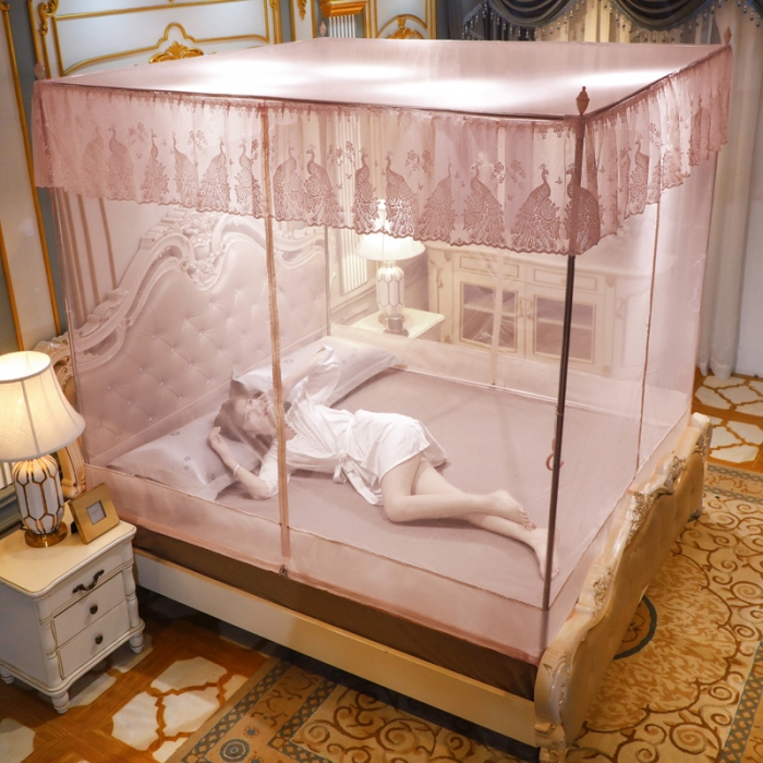 91家纺网 家纺一手货源 找家纺 迷仙巢家纺 2022新款坐床宫廷蚊帐-B10孔雀公主玉色