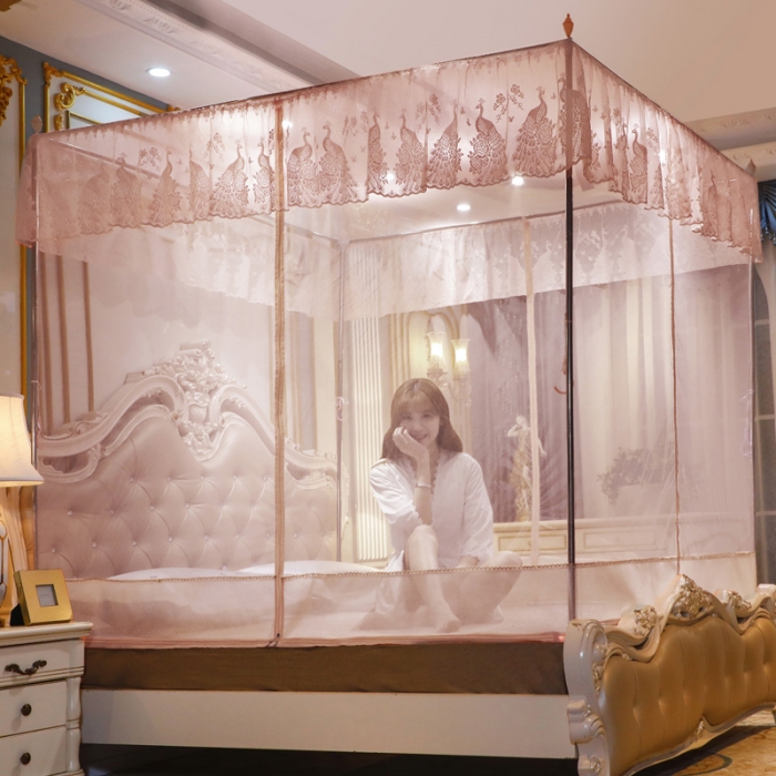 91家纺网 家纺一手货源 找家纺 迷仙巢家纺 2022新款坐床宫廷蚊帐-B10孔雀公主玉色