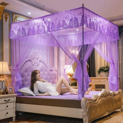 迷仙巢家纺 2022新款坐床宫廷蚊帐-B10孔雀公主紫色