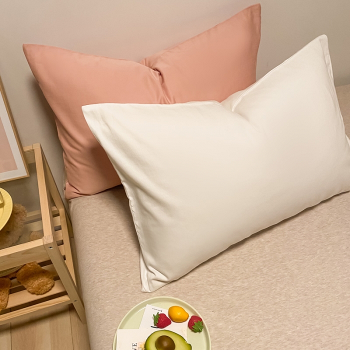 91家纺网 家纺一手货源 找家纺 （总）蓝巢 2021新款全棉水洗棉混搭款枕套一对