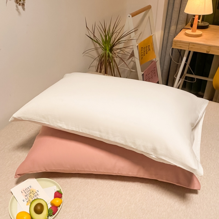 91家纺网 家纺一手货源 找家纺 （总）蓝巢 2021新款全棉水洗棉混搭款枕套一对