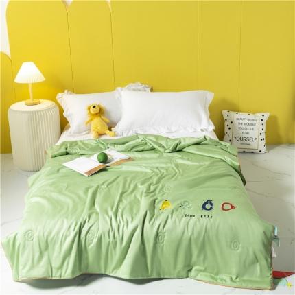 91家纺网 家纺一手货源 找家纺 桂雅居 2021新款ABCD极柔长绒棉儿童小凉被 青草绿