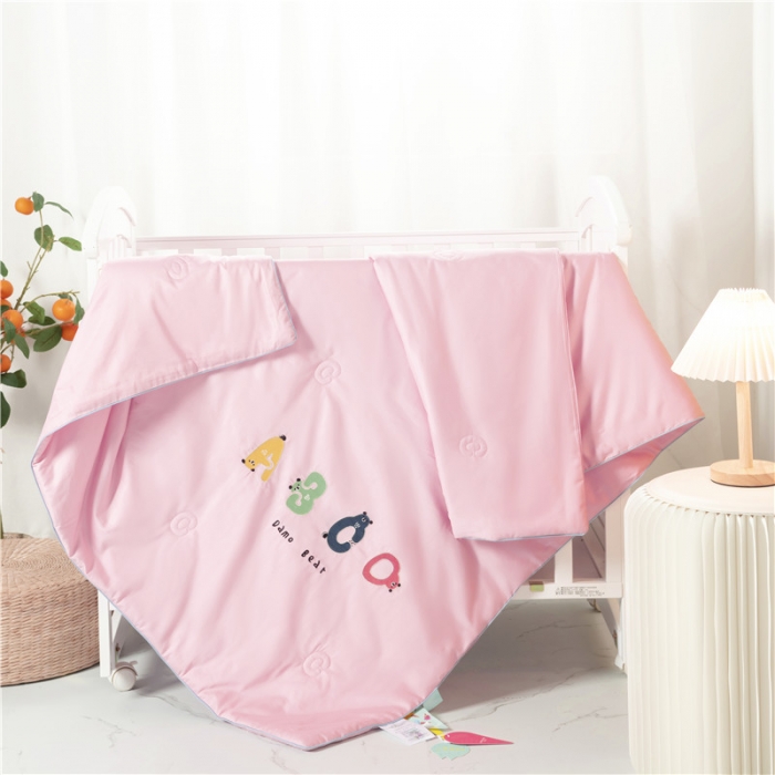 91家纺网 家纺一手货源 找家纺 桂雅居 2021新款ABCD极柔长绒棉儿童小凉被 少女粉