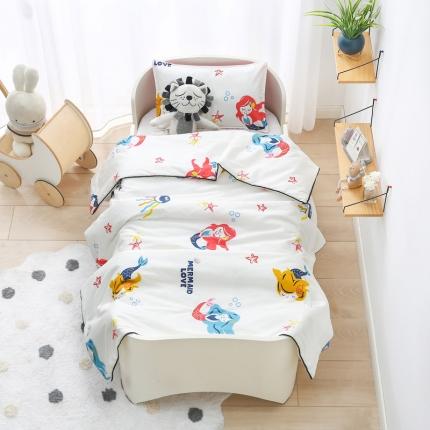 91家纺网 家纺一手货源 找家纺 （总）鱼宝 2021新款无荧光40贡缎全棉儿童夏被