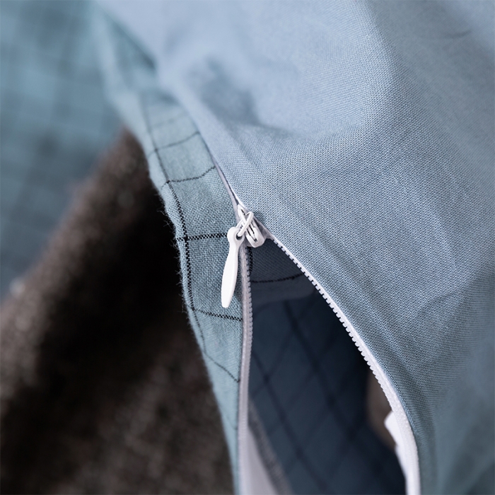 91家纺网 家纺一手货源 找家纺 简色坊 2023新款全棉水洗棉四件套 条格-蓝