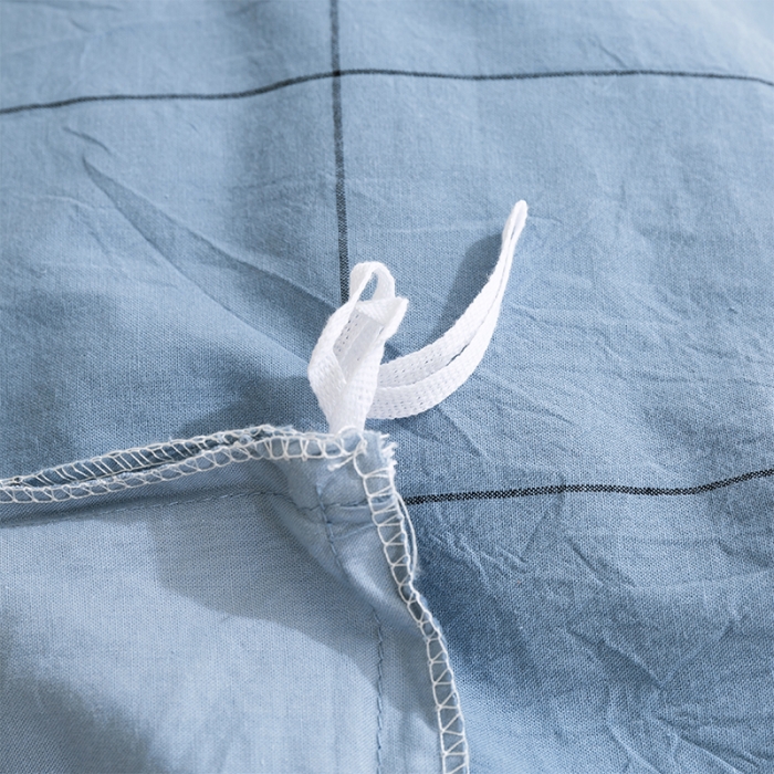 91家纺网 家纺一手货源 找家纺 简色坊 2023新款全棉水洗棉四件套 青春格调-蓝