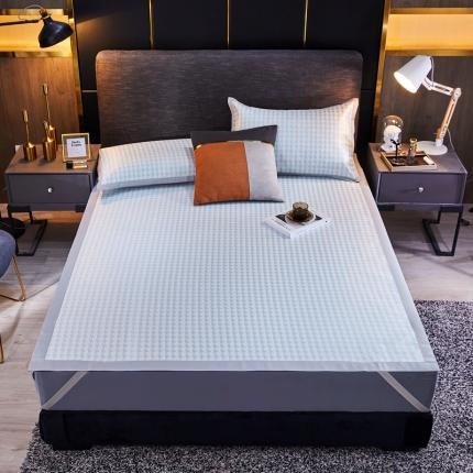 91家纺网 家纺一手货源 找家纺 摩妮卡 2025新款800D提花冰丝凉席凉席千鸟格系列 千鸟格-兰