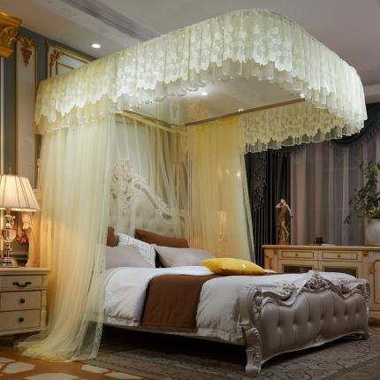 91家纺网 家纺一手货源 找家纺 梦尔佳蚊帐 2021新款导轨款蚊帐-829 四季满园-米色