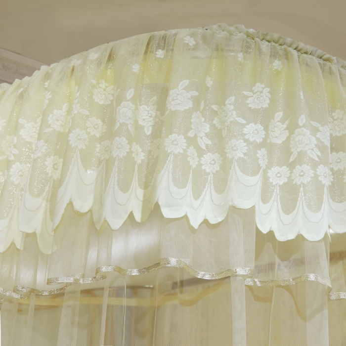 91家纺网 家纺一手货源 找家纺 梦尔佳蚊帐 2021新款导轨款蚊帐-829 四季满园-米色