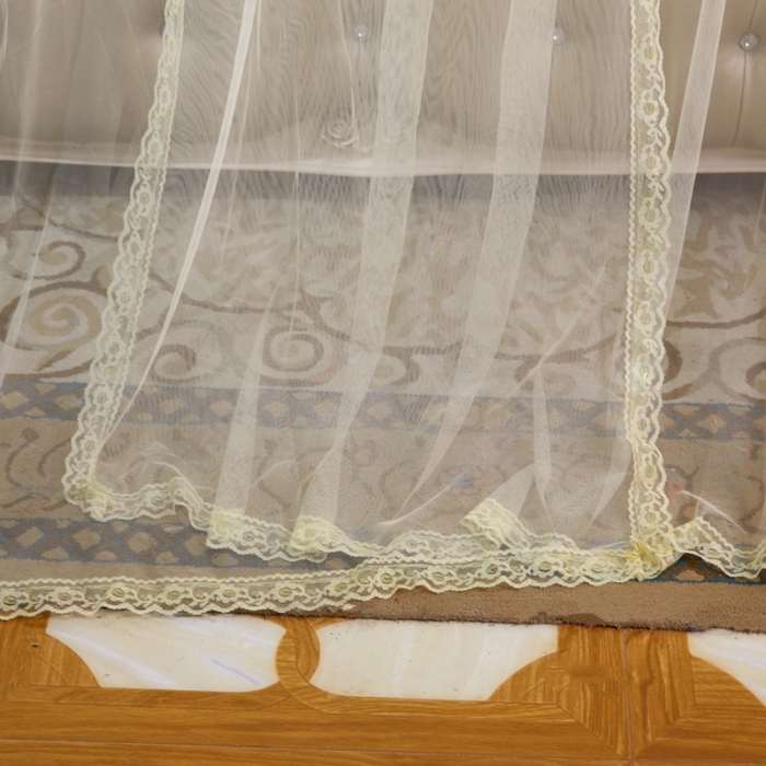 91家纺网 家纺一手货源 找家纺 梦尔佳蚊帐 2021新款导轨款蚊帐-829 四季满园-米色