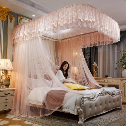 91家纺网 家纺一手货源 找家纺 梦尔佳蚊帐 2021新款导轨款蚊帐-829 四季满园-杏色