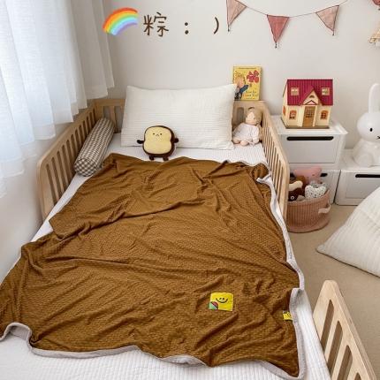 91家纺网 家纺一手货源 找家纺 星期八 2021新款华夫格笑脸毯儿童毯空调毯粽