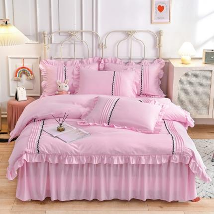 91家纺网 家纺一手货源 找家纺 （总）绒兔兔2021韩版四季棉揪花工艺四件套