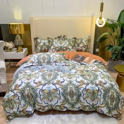 91家纺网 家纺一手货源 找家纺 名佰蕙家纺 2022新款珍丝大提花全棉四件套 富丽堂皇