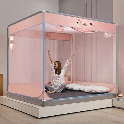 91家纺网 家纺一手货源 找家纺 （总）梦尔佳蚊帐 2021新款绣花款坐床式蚊帐-826