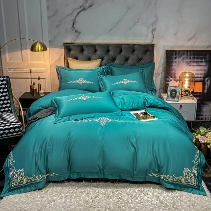 91家纺网 家纺一手货源 找家纺 (总)博纳 2021新双面水洗真丝刺绣四件套-罗琳