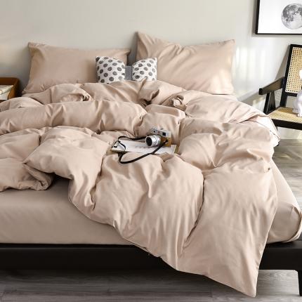 91家纺网 家纺一手货源 找家纺 （总）恩和家纺 2024新款日系纯色磨毛四件套学生三件套