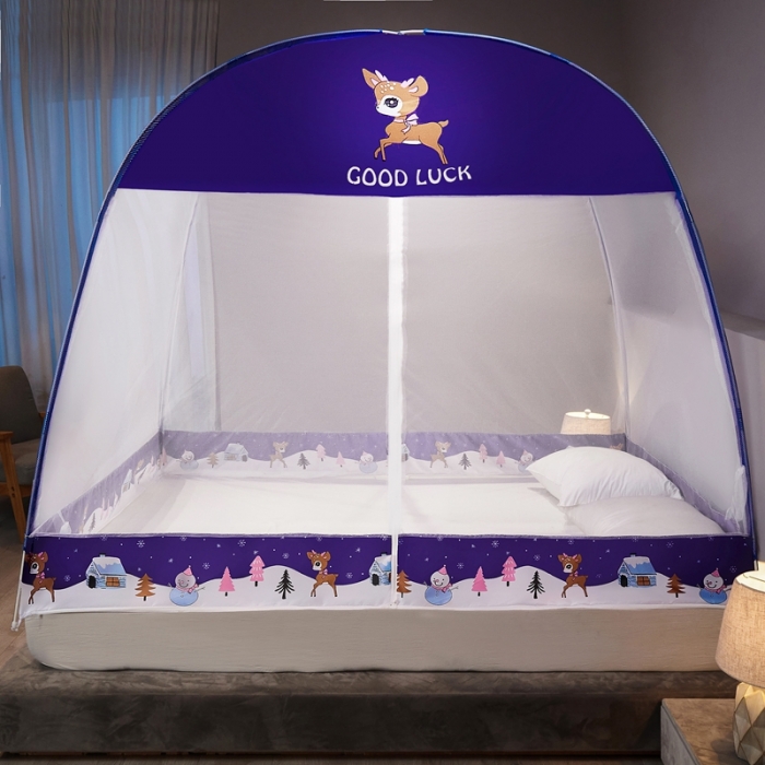 91家纺网 家纺一手货源 找家纺 爱洛家纺 2021新款防尘蚊帐 梅花鹿