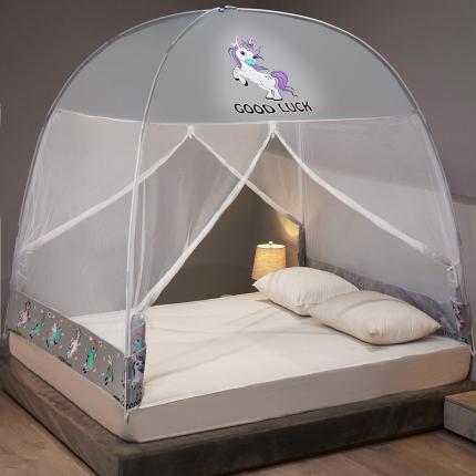 爱洛家纺 2021新款防尘蚊帐 飞马灰