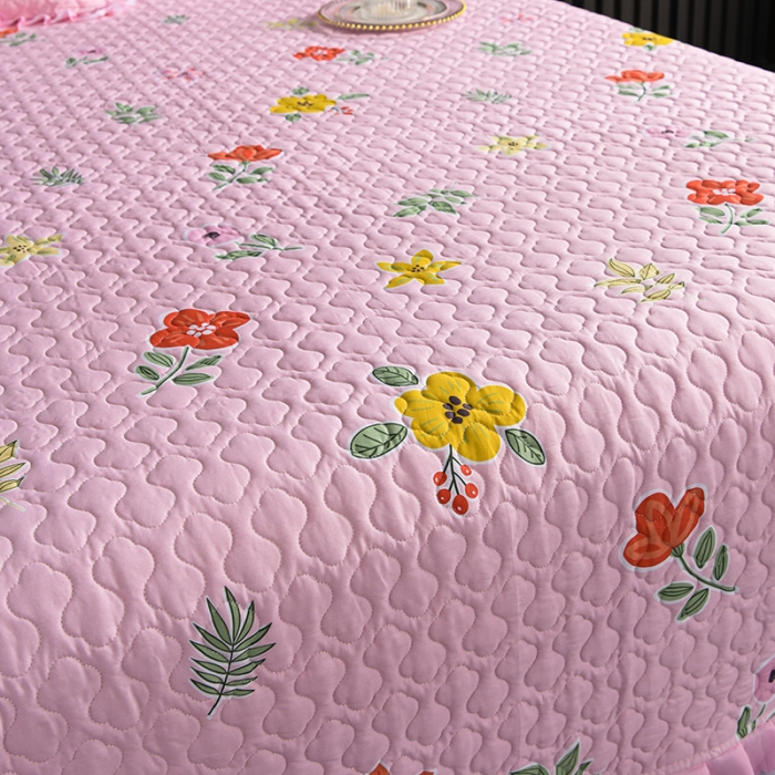 91家纺网 家纺一手货源 找家纺 冬然家纺 2021新款纯棉床盖 春之语