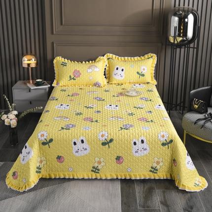 91家纺网 家纺一手货源 找家纺 冬然家纺 2021新款纯棉床盖 七彩兔